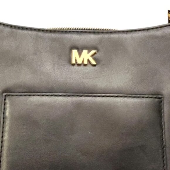 🎉SALE🎉 MICHAEL KORS Gloria Soft‎ Leather Black Crossbody Wide Strap Designer - Picture 3 of 11
